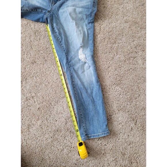 Torrid Women's Blue Boyfriend Fit Skinny Jeans Size 12 Distressed Mid Rise - Picture 5 of 8